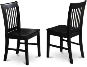 East West Furniture -- Dropship 313108625632 Norfolk Dining Chairs Slat Back Wood Seat Kitchen Set Of 2 Black