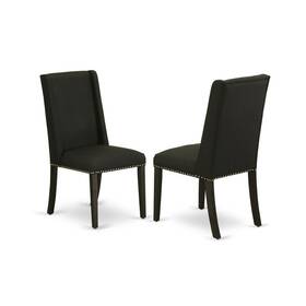 East West Furniture Flp6t24 Dining Chair Wirebrushed Black