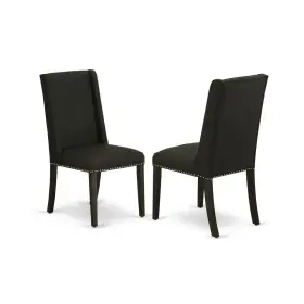 Flp6t24 East West Furniture Dining Chair Wirebrushed Black