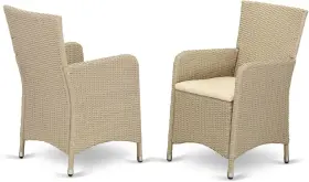 Hluc153v East West Furniture Outdoor Wicker Patio Chair In Cream Finish