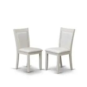 Mzc0t01 East West Furniture Dining Chair Set Of 2 - Cream Linen Fabric Seat And High Back