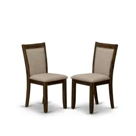 Mzcnt04 East West Furniture Dining Room Chairs - Light Tan Linen Fabric Seat And High Chair Back