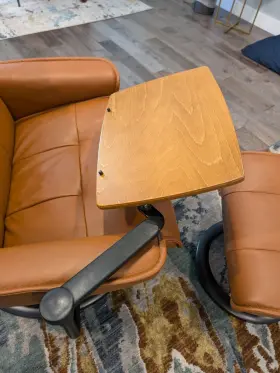 Pre-2012 Ekornes Stressless Adjustable Personal / Computer Table In Teak Only