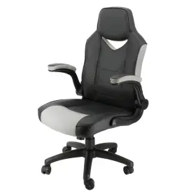 Elama 840191207013 High Back Adjustable Faux Leather Office Chair In Black And Gray