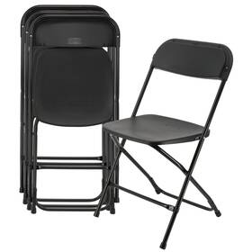 Elama 840191207334 4 Piece Plastic Folding Chair In Black