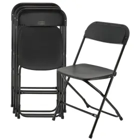 Elama 840191207334 4 Piece Plastic Folding Chair In Black
