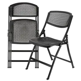Elama 840191207358 4 Piece Plastic Mesh Folding Chair In Black