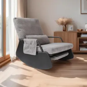 Elarisia 615870323687 Rocking Chair For Nursery Modern Upholstered Plush Seating Glider Recliner C