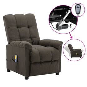 Electric Massage Chair Taupe 720286552315 100% Polyester Fabric Plywood Iron