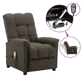 Electric Massage Chair Taupe 720286552315 100% Polyester Fabric Plywood Iron