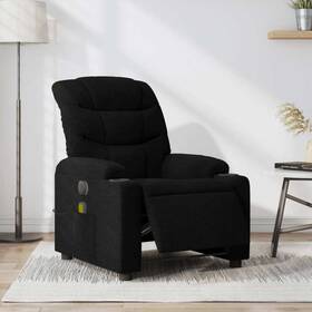 Electric Massage Recliner Chair Black Faux Leather 721012186071