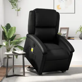 Electric Stand Massage Recliner Chair Light Gray Fabric 721012221796 Up