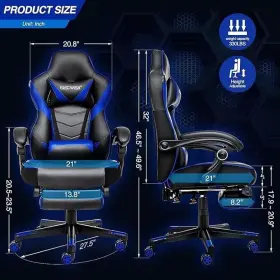 Oc087 Elecwish Gaming Chair Racing Computer Swivel Seat Recliner Footrest Ergonomic
