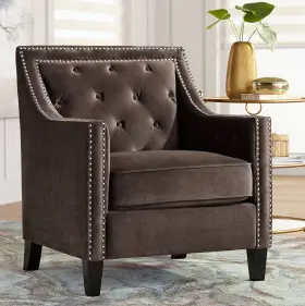 Utf289100lp Elements Classic Chocolate Brown Tufted Armchair