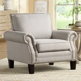 Uyk385100wl Elements Clyde Park Oslo Linen Nailhead Trim Armchair