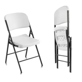 Elevon 726463717674 Folding Chairs Heavy Duty Plastic With 350-pound Capacity For H