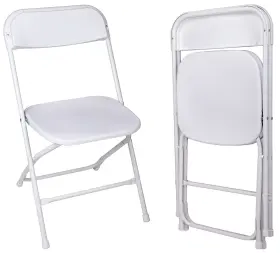 Elevon 810133182517 Folding Plastic Chair With 500-pound Capacity White 2-pack