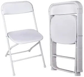 Elevon 810133182524 Folding Plastic Chair With 500-pound Capacity White 4-pack