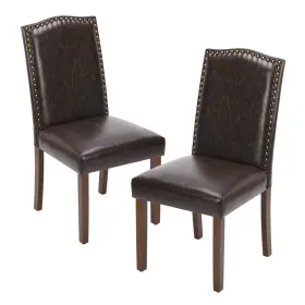 Qd-elsf-hj594095n Elevon Upholstered Dining Chairs Set Of 2 Modern Leather R