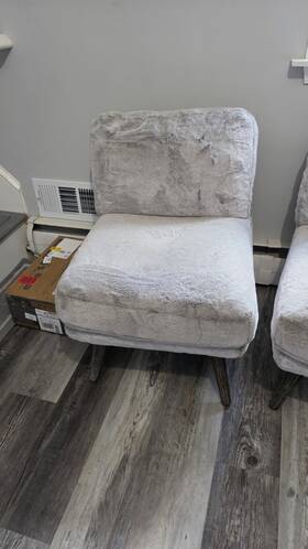 Elle D Cor Uph20027e Decor Sophie Armless Slipper Chair In Mink Brown Faux Fur