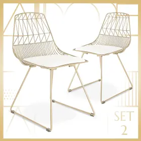 Chrvivgldm01 Elle Decor Adore D Cor Vivi Dining Chair Set Gold