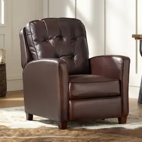 1659-86 Elm Lane Livorno Chocolate Leather Recliner Chair Armchair Comfortable Manual Footrest