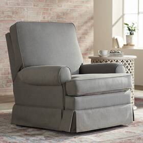Elm Lane 669-84pwr Slate Gray Glider Recliner Chair Modern Armchair Comfortable Reclining Bedroom