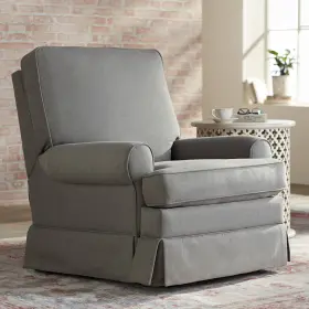 669-84pwr Elm Lane Slate Gray Glider Recliner Chair Modern Armchair Comfortable Reclining Bedroom