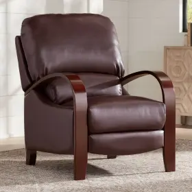 997-86 Elm Lane Cooper Cantina Faux Leather Recliner Chair Armchair Comfortable Manual Footrest