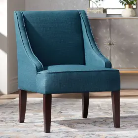 Tn-6219 Elm Lane Dixon 35 1/4 Inch Blue Fabric Swoop Arm Chair