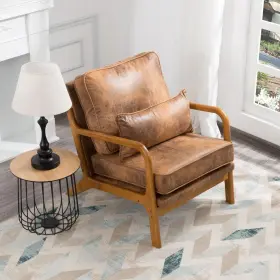 Emkk 765504239829 Accent Chair Mid-century Modern Upholstered Lounge Armchair With Pillow