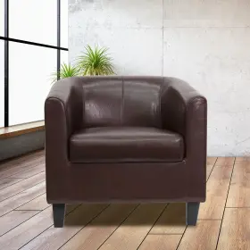 Eoh-cu98-584181 Emma Oliver Gray Leathersoft Lounge Chair