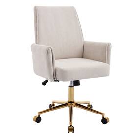 Epa W2311p420440 Stripe Velvet Home Office Computer Desk Swivel Chair Armchair Star Base Rollers
