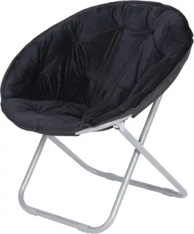 Epetlover 445020059073 Faux Fur Saucer Folding Chair Portable Moon With Foldable Metal Frame Sof