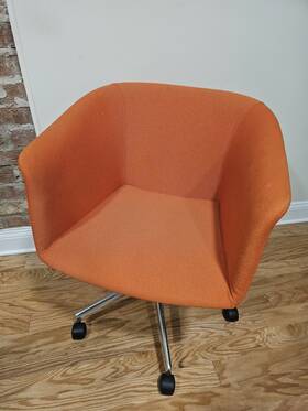 Erg International Ca-25507 Orange Swivel Office Chair With Wheels Metal Frame