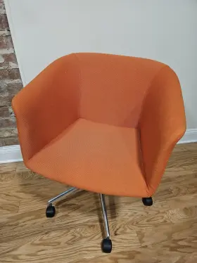 Ca-25507 Erg International Orange Swivel Office Chair With Wheels Metal Frame
