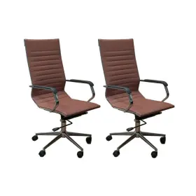 Se4715br Ergomax Set Of 2 Ergonomic Iron And Leather Height Adjustable High Back Office