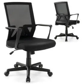 Ergonomic Desk Chair Lumbar Support Rocking Function-black - Co 473514629052 With And Color Bla