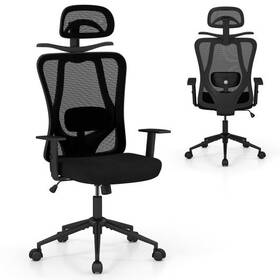 Ergonomic Office Chair 694162370936 With 3d Headrest And Reclining Backrest-black - Color Bl