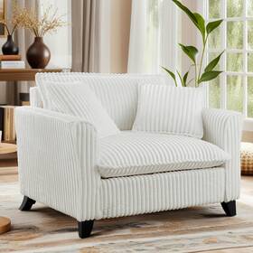 Erye 789889017742 Oversized Corduroy Accent Chair 47-inch Deep Seat Single Sofa Wider Seat