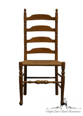 10-6050 Ethan Allen Heirloom Nutmeg Maple Colonial Early American Ladderback Dining S
