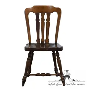 12-6031 Ethan Allen Antiqued Pine Old Tavern Rustic Americana Dining Side Chair