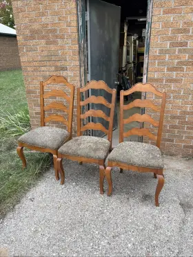 Ethan Allen #13-6400 Legacy Dining Side Chairs Ladderback Maple Set Of 3