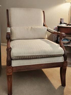 Ethan Allen 13-7148 Francesca Accent Chair Italian Carved Wood