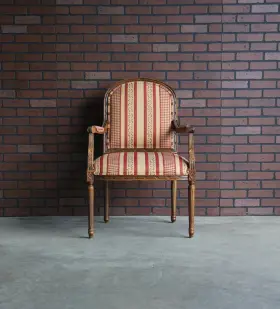 13-7166 Ethan Allen Chair French Accent Nicole Carved Frame By
