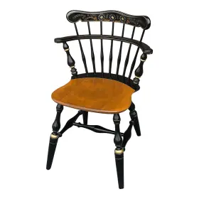 14-6040 Ethan Allen 1980s Hitchcock Style Comb Back Windsor Mates Chair