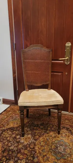 15-6012a Ethan Allen Classic Manor Solid Maple Cane Back Dining Arm Chair 15-6012