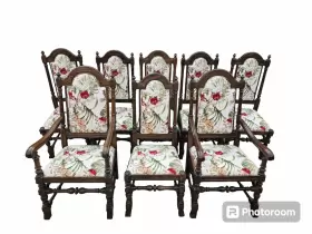 16-6011 Ethan Allen Royal Charter Oak Dining Chairs Set Of 8 #16-6011