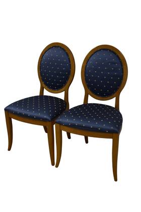Ethan Allen #20-7019 Radius Dining Side Chairs Oval Back Maple 222 Blonde Set A