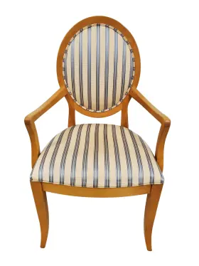 20-7020 Ethan Allen #20-7020 Radius Dining Armchair Oval Back Maple #222 Blonde B